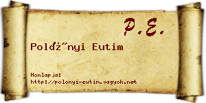 Polónyi Eutim névjegykártya